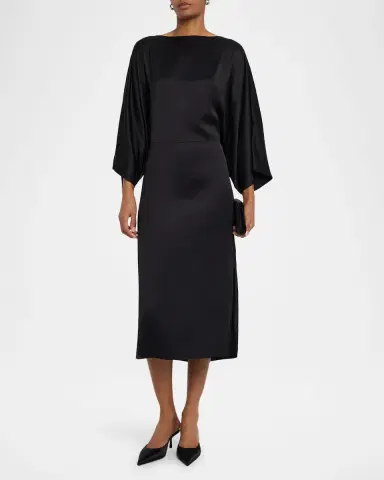 Peserico Dolman-Sleeve Viscose Midi Dress | Thumbnail 4