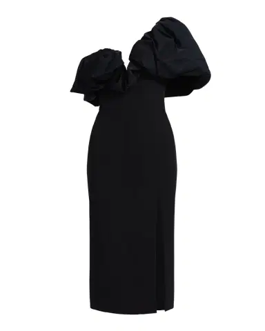 BCBGMAXAZRIA Puff-Embellished Bodycon Cady Midi Dress | Thumbnail 1
