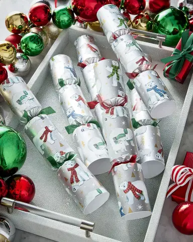 Robin Reed Racing Polar Bear Christmas Crackers, Set of 6 | Thumbnail 1 Robin Reed Racing Polar Bear Christmas Crackers, Set of 6 | Thumbnail 1