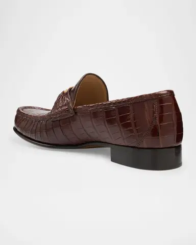 Valentino Garavani Men's VLogo Signature Crocodile Loafers | Thumbnail 4