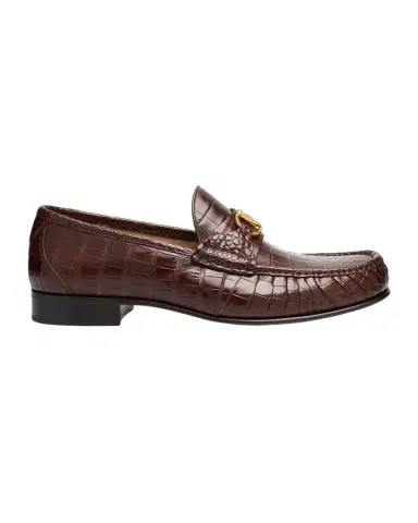 Valentino Garavani Men's VLogo Signature Crocodile Loafers | Thumbnail 1