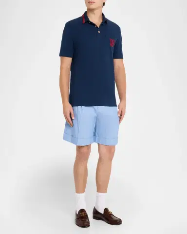 Valentino Garavani Men's Embroidered VG-Pocket Polo Shirt | Thumbnail 2 Valentino Garavani Men's Embroidered VG-Pocket Polo Shirt | Thumbnail 2