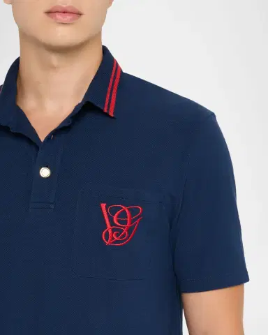 Valentino Garavani Men's Embroidered VG-Pocket Polo Shirt | Thumbnail 5 Valentino Garavani Men's Embroidered VG-Pocket Polo Shirt | Thumbnail 5