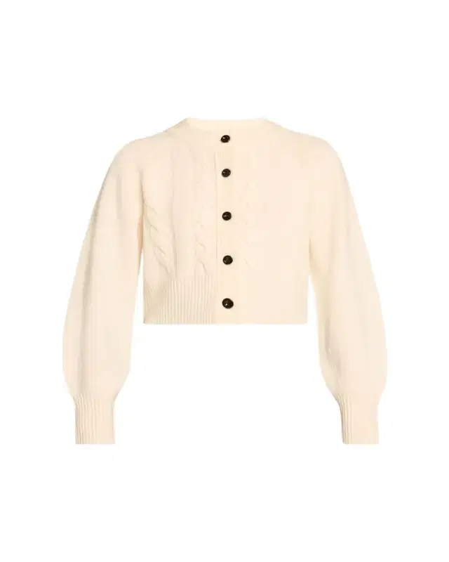 Rita Cropped Wool and Cashmere Cable-Knit Cardigan