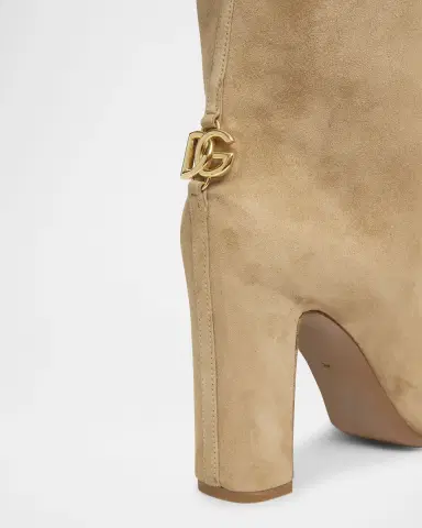 Dolce & Gabbana Suede Block-Heel Knee Boots | Thumbnail 3