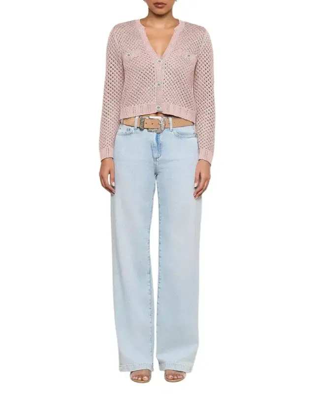 L 'Agence Blanca Sequined Knit Cardigan