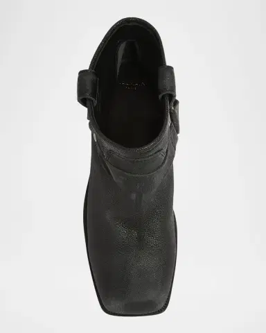 Balmain Men's Biker Calfskin Ankle Boots | Thumbnail 3