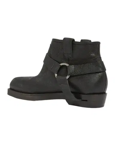 Balmain Men's Biker Calfskin Ankle Boots | Thumbnail 1