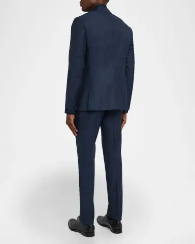 Canali Men's Denim Effect Wool Peak Lapel Suit | Thumbnail 3 Canali Men's Denim Effect Wool Peak Lapel Suit | Thumbnail 3