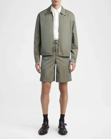 Jil Sander Men's Boxy-Fit Glaze Effect Shirt Jacket | Thumbnail 2