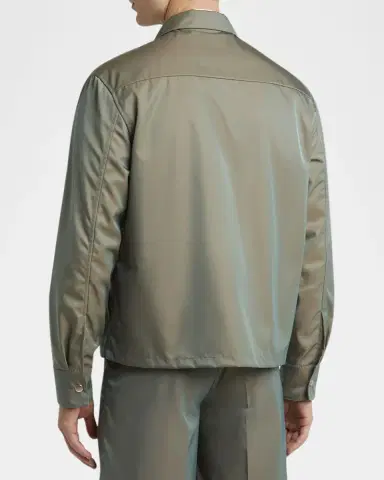Jil Sander Men's Boxy-Fit Glaze Effect Shirt Jacket | Thumbnail 3