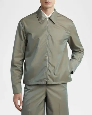 Jil Sander Men's Boxy-Fit Glaze Effect Shirt Jacket | Thumbnail 4