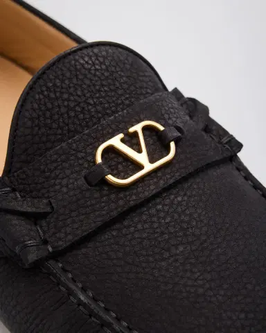 Valentino Garavani Men's Fastaway Grained Deerskin Suede Driving Loafers | Thumbnail 5