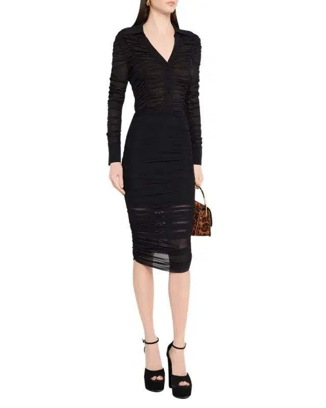 ALICE + OLIVIA Portia Fitted Mesh Button-Front Shirt