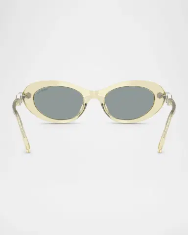 Swarovski SK6042 Crystal-Embellished Acetate Oval Sunglasses | Thumbnail 3 Swarovski SK6042 Crystal-Embellished Acetate Oval Sunglasses | Thumbnail 3