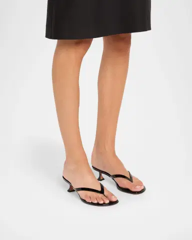 Amina Muaddi Juliette Patent Kitten Thong Sandals | Thumbnail 2