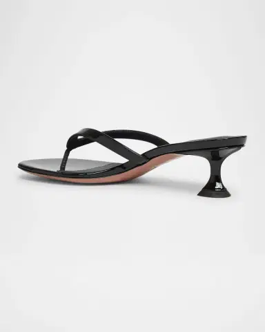 Amina Muaddi Juliette Patent Kitten Thong Sandals | Thumbnail 4