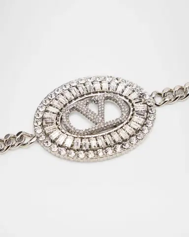 Valentino Garavani Crystal VLogo Signature Chain Belt | Thumbnail 3