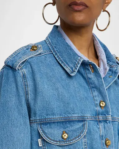 Blazé Milano Nariida Denim Sahara Jacket | Thumbnail 4 Blazé Milano Nariida Denim Sahara Jacket | Thumbnail 4