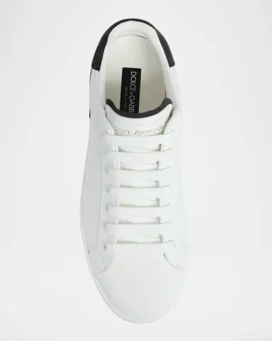 Dolce & Gabbana Men's Portofino Calfskin Low-Top Sneakers | Thumbnail 5 Dolce & Gabbana Men's Portofino Calfskin Low-Top Sneakers | Thumbnail 5