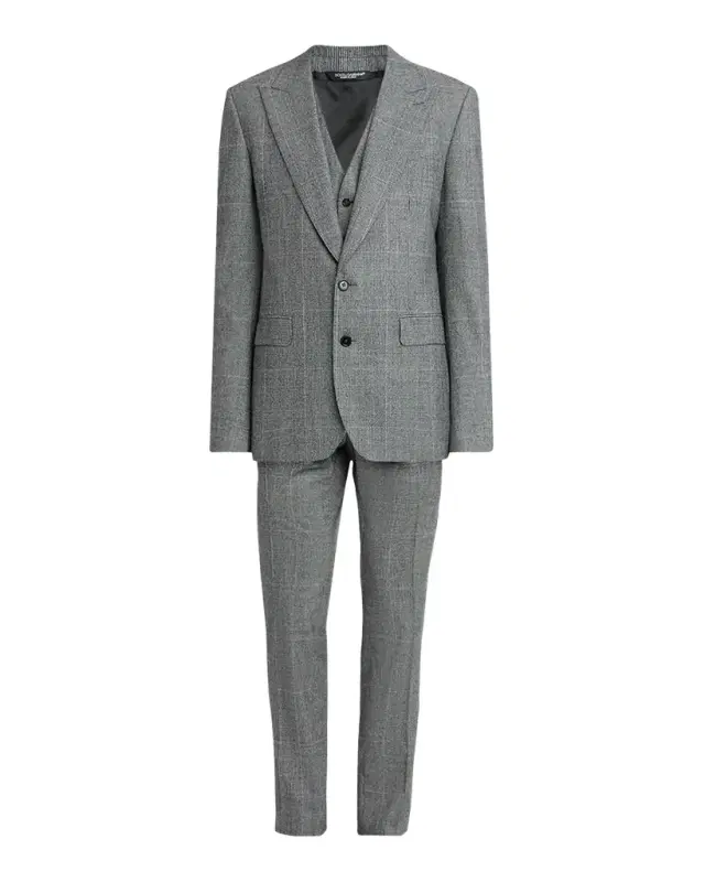 Dolce & Gabbana Men 's Wool Glen Plaid Three-Piece Suit