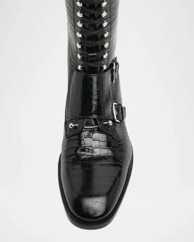 Christian Louboutin Men's Lord Chamb Calf Mini Ali Knee-High Boots | Thumbnail 6