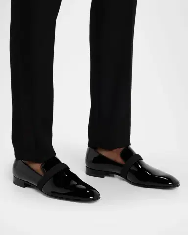 Christian Louboutin Men's Dandydeco Red-Sole Patent Loafers | Thumbnail 2 Christian Louboutin Men's Dandydeco Red-Sole Patent Loafers | Thumbnail 2