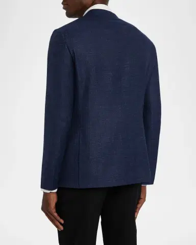 Canali Men's Textured Wool-Blend Notch Lapel Blazer | Thumbnail 3