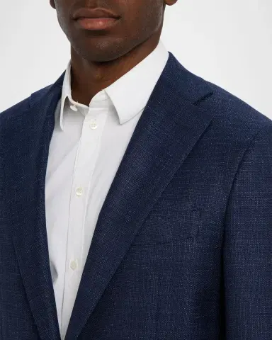 Canali Men's Textured Wool-Blend Notch Lapel Blazer | Thumbnail 5