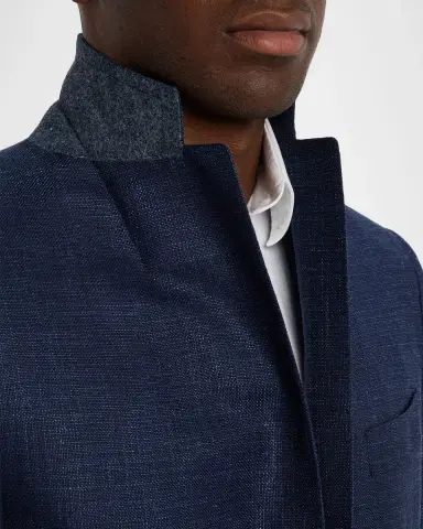 Canali Men's Textured Wool-Blend Notch Lapel Blazer | Thumbnail 7