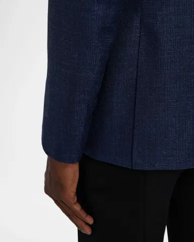 Canali Men's Textured Wool-Blend Notch Lapel Blazer | Thumbnail 8