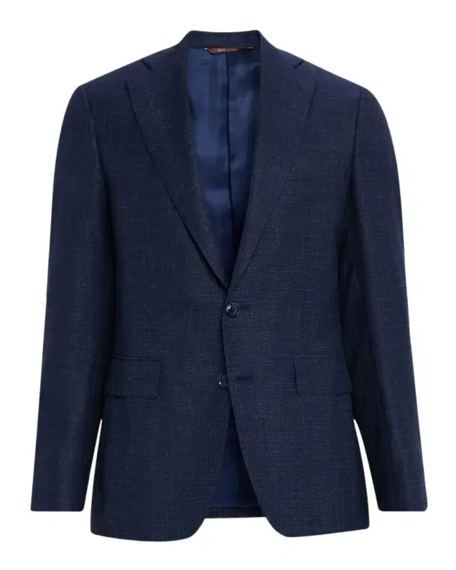 Men 's Textured Wool-Blend Notch Lapel Blazer