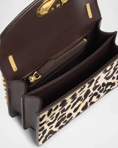 Valentino Garavani Vain Small Leopard Calf Hair Shoulder Bag | Thumbnail 3