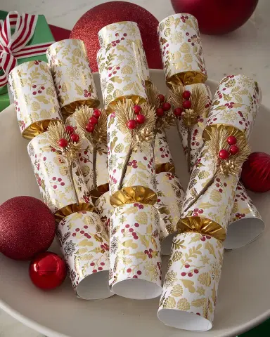 Robin Reed Winter Berry Christmas Crackers, Set of 6 | Thumbnail 1
