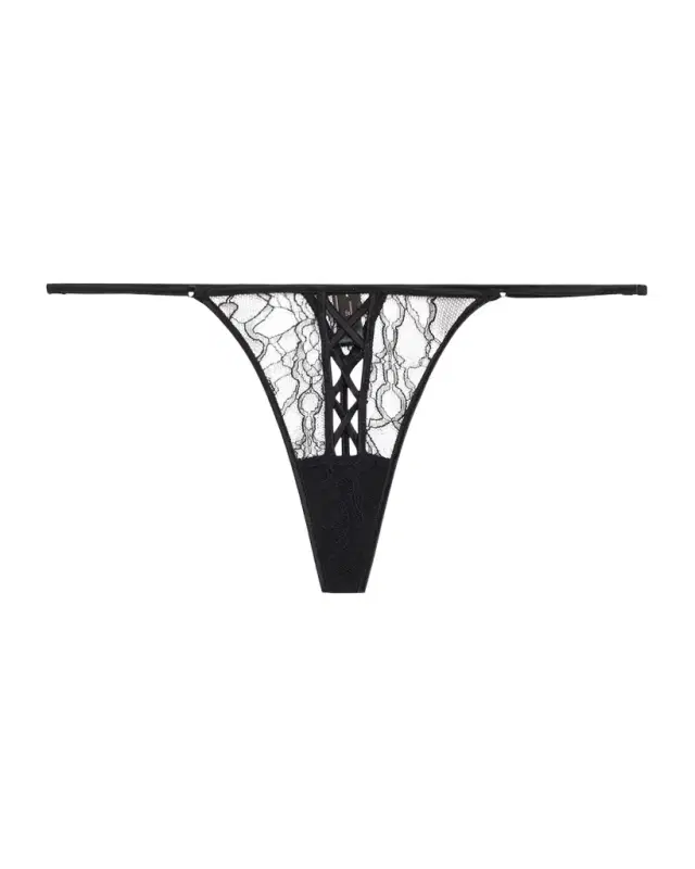 Precieuse Low-Rise Lace & Charmeuse G-String