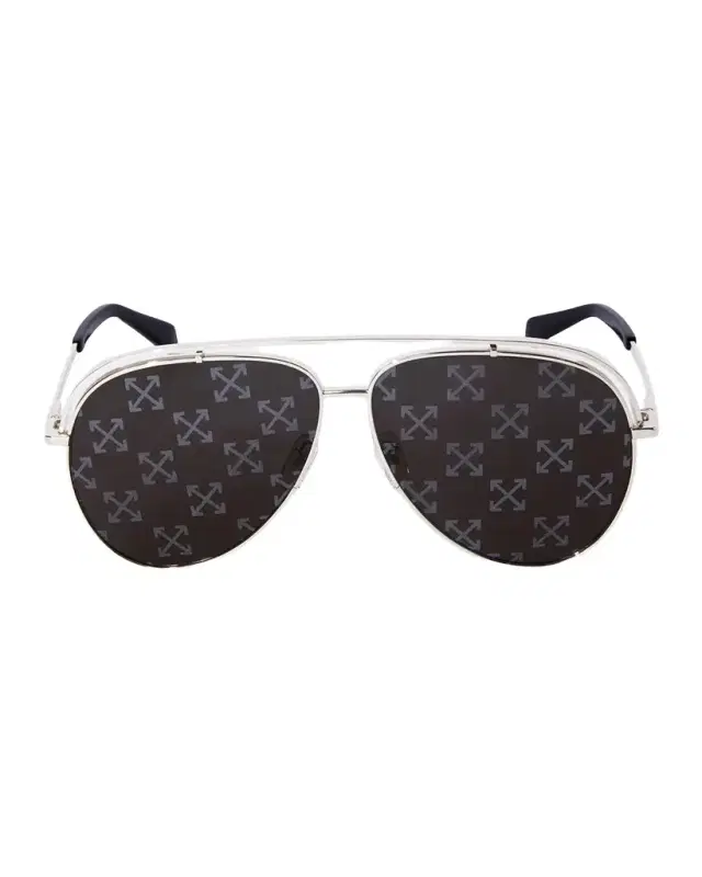 Off-White Men 's Winner Arrow-Lens Metal Aviator Sunglasses