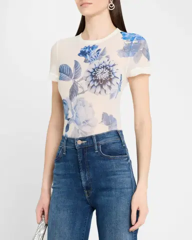 ALICE + OLIVIA Tess Crewneck Tee | Thumbnail 4