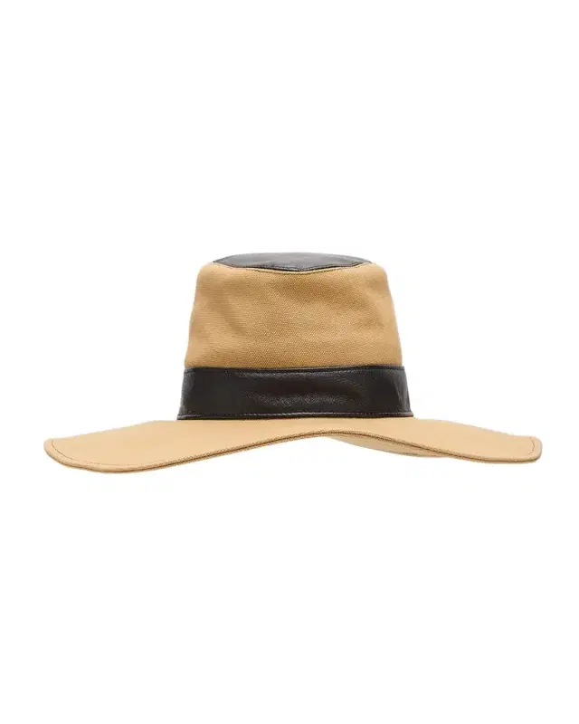 Gigi Burris Liora Cotton Canvas & Leather Fedora