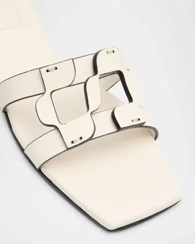 Simkhai Leather Monogram Flat Slide Sandals | Thumbnail 5 Simkhai Leather Monogram Flat Slide Sandals | Thumbnail 5