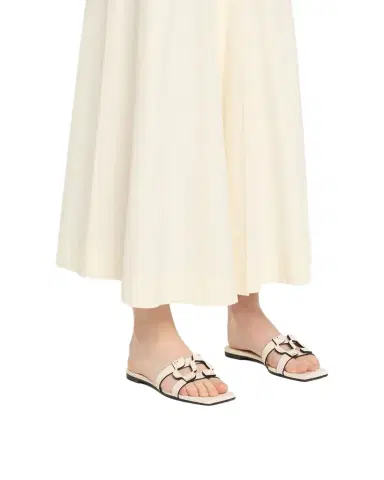 Simkhai Leather Monogram Flat Slide Sandals | Thumbnail 1 Simkhai Leather Monogram Flat Slide Sandals | Thumbnail 1
