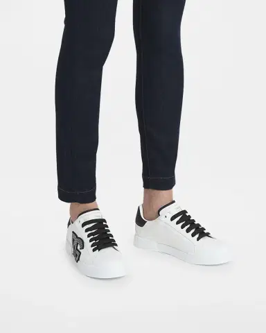 Dolce & Gabbana Bicolor Crystal DG Low-Top Sneakers | Thumbnail 2