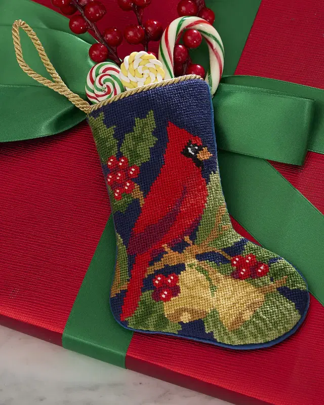 "Remembrance Cardinal" Mini Bauble Stocking