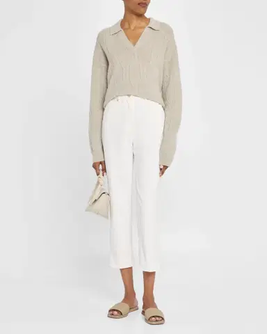 Peserico High-Rise Denim Capri Pants | Thumbnail 2 Peserico High-Rise Denim Capri Pants | Thumbnail 2