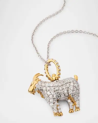 Roberto Coin 18K Gold The Goat Diamond Pendant Necklace | Thumbnail 2