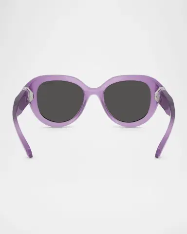 Swarovski SK6037 Crystal-Hinge Round Plastic Sunglasses | Thumbnail 4 Swarovski SK6037 Crystal-Hinge Round Plastic Sunglasses | Thumbnail 4