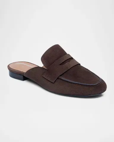 Bernardo Suede Penny Loafer Mules | Thumbnail 2 Bernardo Suede Penny Loafer Mules | Thumbnail 2