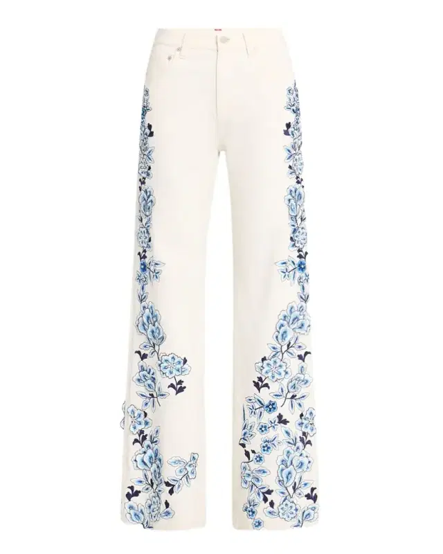 ALICE + OLIVIA Weezy Embroidered Jeans
