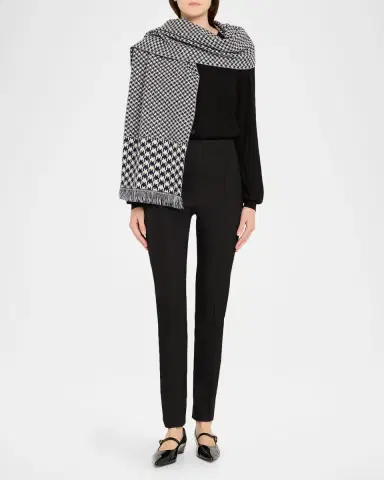 Valentino Garavani Houndstooth Jacquard Knit Scarf | Thumbnail 3 Valentino Garavani Houndstooth Jacquard Knit Scarf | Thumbnail 3