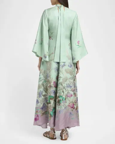 La DoubleJ Magnifico Floral Flare-Sleeve Maxi Dress | Thumbnail 2 La DoubleJ Magnifico Floral Flare-Sleeve Maxi Dress | Thumbnail 2