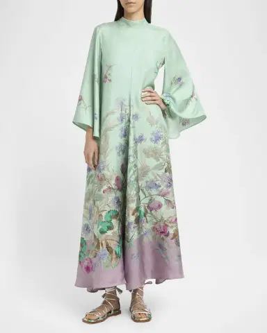 La DoubleJ Magnifico Floral Flare-Sleeve Maxi Dress | Thumbnail 3 La DoubleJ Magnifico Floral Flare-Sleeve Maxi Dress | Thumbnail 3